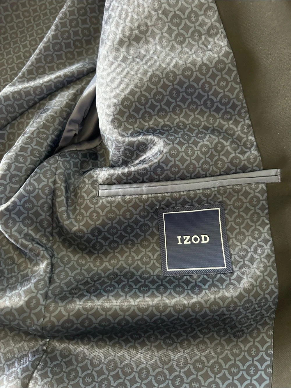 Men’s Suit - IZOD 38L, Black Two-Button Suit